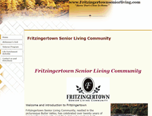 Tablet Screenshot of fritzingertownseniorliving.com